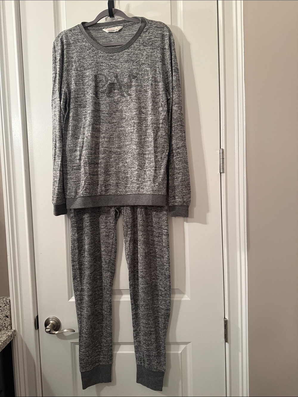 Peter Alexander Gray Marled Long-Sleeve Pajama Set Sz S